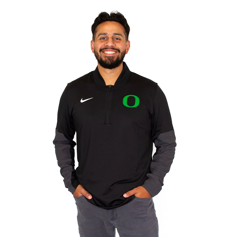 Classic Oregon O, Nike, Black, Pullover, Performance/Dri-FIT, Men, Football, Midweight, Coaches, Pullover, Sweatshirt, 926075
